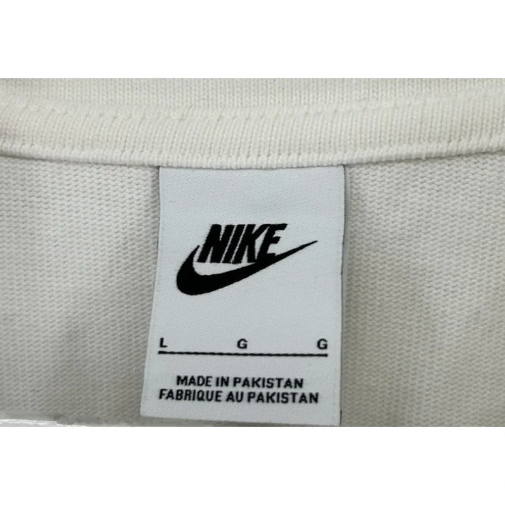 Nike White Button Front Long Sleeve Cardigan Cotton Sweater Men's Large